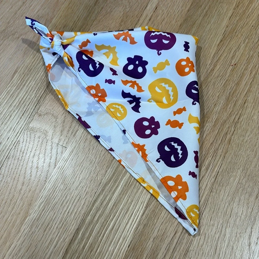 Jack-o’-lantern, Bat, Skull Patterned Pet Bandana Cats and Dogs
